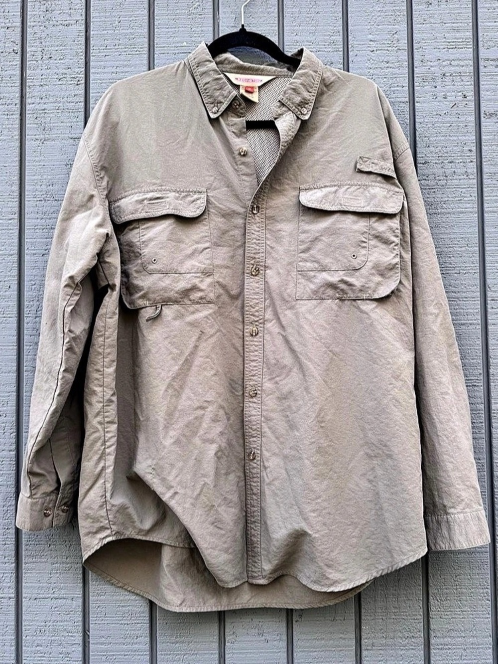 Redington Men's Gray Green Utility Fly Fishing Shirt Size Medium